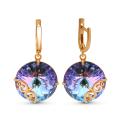 Серьги из золочёного серебра с кристаллами Swarovski 