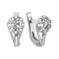 Серьги из серебра с бриллиантами родированные
