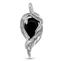 Подвеска из чернёного серебра с нат.чёрным агатом