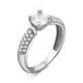 Кольцо помолвочное для предложения руки из серебра с фианитом