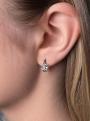 Серьги из серебра с фианитами родированные
