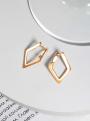 Серьги из золочёного серебра - Ромбы