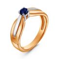 Кольцо из золочёного серебра с нат.сапфиром