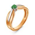Кольцо из золочёного серебра с нат.изумрудом