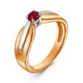 Кольцо из золочёного серебра с нат.рубином