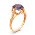 Кольцо из золочёного серебра с синт.александритом