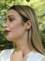 Серьги-пусеты из золочёного серебра с кристаллами Swarovski Красный