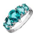Кольцо из серебра с пл.кварцем цв.топаз Swiss родированное