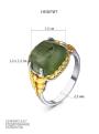 Кольцо из серебра с нефритом и золочением родированное