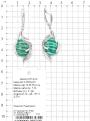 Серьги из серебра с нат.амазонитом родированные