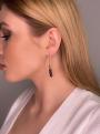 Серьги-продёвки из золочёного серебра с нат.гранатом