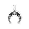 Подвеска из серебра с чернением и фианитом - Лунница