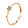 Кольцо из золочёного серебра с нат.изумрудом