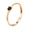 Кольцо из золочёного серебра с нат.сапфиром