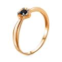 Кольцо из золочёного серебра с нат.сапфиром