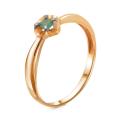Кольцо из золочёного серебра с нат.изумрудом