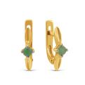 Серьги из золочёного серебра с нат.изумрудом