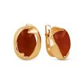 Серьги из золочёного серебра с нат.сердоликом