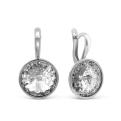 Серьги из серебра с кристаллами Swarovski родированные