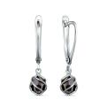 Серьги из серебра с кристаллами Swarovski Серебряная ночь