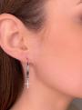 Серьги кольца кресты из серебра с фианитами (2 в 1)