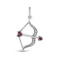 Подвеска из серебра с фианитами родированная
