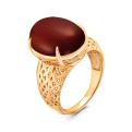 Кольцо из золочёного серебра с нат.сердоликом