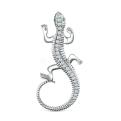 Подвеска из серебра с фианитами родированная - Ящерица