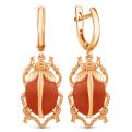 Серьги из золочёного серебра с нат.сердоликом