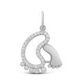 Подвеска из серебра с фианитами родированная