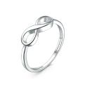 Кольцо из серебра родированное - Бесконечность