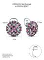 Серьги из серебра с гидротермальным александритом и фианитами родированные