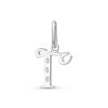 Подвеска из серебра с фианитами родированная - буква Г