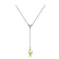 Колье из серебра с кристаллом Swarovski Радуга и куб.цирконием родированное