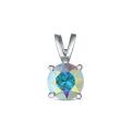 Кулон из серебра с кристаллом Swarovski северное сияние родированный