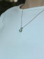 Кулон из серебра с кристаллом Swarovski северное сияние родированный