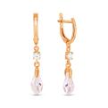 Серьги из золочёного серебра с кристаллами Swarovski и фианитами