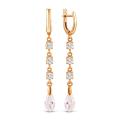 Серьги из золочёного серебра с кристаллами Swarovski и фианитами