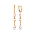 Серьги из золочёного серебра с кристаллами Swarovski и фианитами
