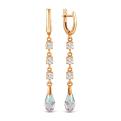 Серьги из золочёного серебра с кристаллами Swarovski и фианитами