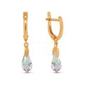 Серьги из золочёного серебра с кристаллами Swarovski