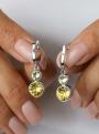 Серьги из серебра с кристаллами Swarovski Жёлтый родированные