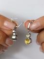 Серьги из серебра с кристаллами Swarovski Жёлтый родированные