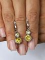 Серьги из серебра с кристаллами Swarovski Жёлтый родированные