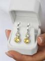 Серьги из серебра с кристаллами Swarovski Жёлтый родированные
