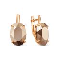 Серьги из золочёного серебра с кристаллами Swarovski Розовое золото