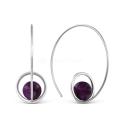 Серьги из серебра с нат.аметистом родированные