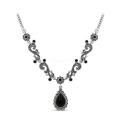 Колье из чернёного серебра с нат.ониксом и марказитами