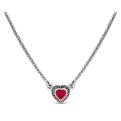 Колье из чернёного серебра с фианитом цв.рубин