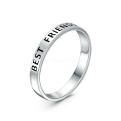 Кольцо из серебра родированное - Best friends (лучшие друзья)